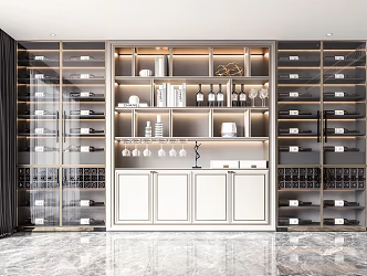 Light Luxury Wine Cabinet Wine Cabinet Wine Rack 3d model