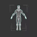 3D Rendered Superhero Game Movie Character In Black Suit Standing Pose