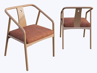 New Chinese Dining Chair Single Chair Tea Chair 3d model