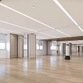 Spacious Gym Fitness Training Area With Wooden Floor Large Windows And Mirrors