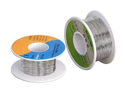 High Quality Industrial Metal Wire Spools With Color Coded Labels For Manufacturing 3d model