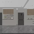 Modern Wine Cabinet Design With Glass Door Wooden Frame And Kitchen Lighting
