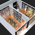 Fashion Clothing Store With White Green Yellow T Shirts And Shoes On Display Racks