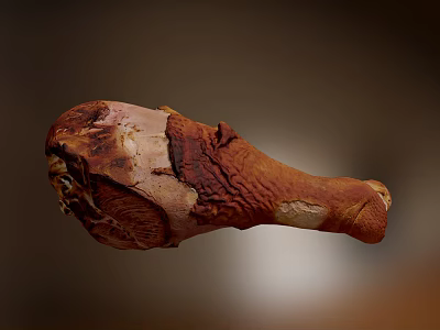 Juicy Roasted Chicken Leg with Tender Meat and Crispy Skin 3d model
