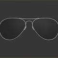 Silver Metallic Jewelry Glasses With Dark Lenses And Blue Reflective Effect On Black Surface