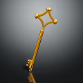 Shiny Golden Key With Metallic Finish As Elegant Household Accessory For Daily Use