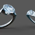 Two Sparkling Diamond Rings With Modern Silver Setting And Elegant Design