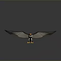 Flying Eagle With Spread Wings Yellow Claws Purple White Body Against Gray Background And Reflection
