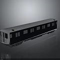 Blue And White Sleek Train Carriage With Multiple Windows On Reflective Surface