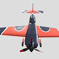Sleek Red And Black Passenger Plane With Propeller And Streamlined Exterior Design