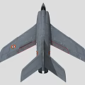 Gray Fighter Jet With Open Cockpit MARINE Insignia And French Navy Emblem