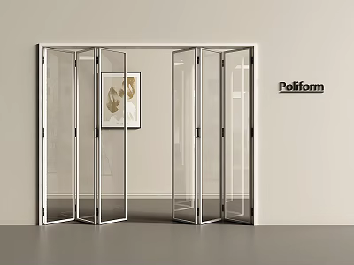 Open Glass Folding Doors With Metal Frame For Poliform Interior Design 3d model