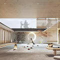 Karesansui Zen Garden Design Featuring Moon Gate Dry Gravel Stone Lantern And Maple Tree