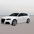 White Audi Hatchback Car Featuring Modern Exterior Design And Alloy Wheels