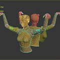 Wooden Robot Character With Mechanical Arms And Vintage Torso Design