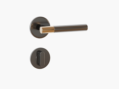 Modern interior door lock door handle 3d model