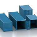 Container Terminal Cold Chain Container Freight 3d model