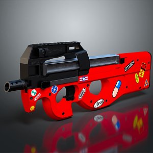 rifle semi-automatic rifle combat rifle battle rifle carbine war rifle attack rifle 3d model