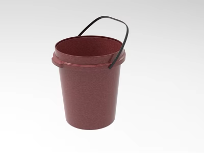 Sturdy Public Facility Plastic Bucket with Black Handle for Cleaning Utility 3d model