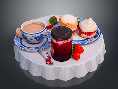 Modern cake bread sandwich bread pudding 3d model Modern cake bread sandwich bread pudding 3d model