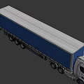 Scania Silver Semi Truck With Blue Tarpaulin Cover On Blue Background