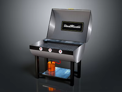 Backyard Pro Portable Outdoor Grill With Open Lid Control Knobs And Gas Cylinder 3d model