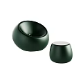 Modern Dark Green Round Sofa Stools With Smooth Curved Design And Compact Size 3d model