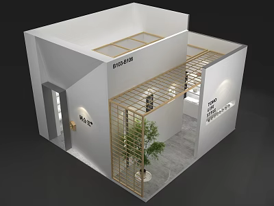 Modern Wine and Spirits Store Interior Design with Glass Partition Green Plant and Lighting 3d model