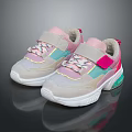 Kids Breathable Mesh Shoes Pastel Pink Blue Green Velcro Strap Air Cushion Sole