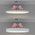 Modern Ceiling Light with Pink Heart Shaped Decorations Silver Bracket and White Lamp Plate 3d model
