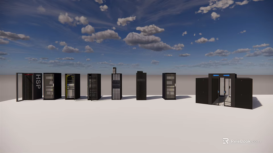 HSPC Computer Server Racks With Various Models In Data Center Setup 3d model 