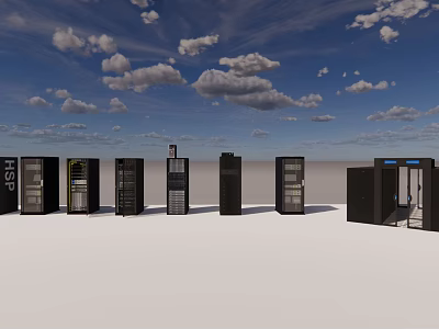 HSPC Computer Server Racks With Various Models In Data Center Setup 3d model
