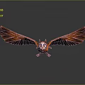 Cute Orange Fantasy Creature Character With Large Eyes And Spread Wings In 3D Render Design 3d model