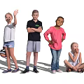 Modern multiplayer child character 3d model
