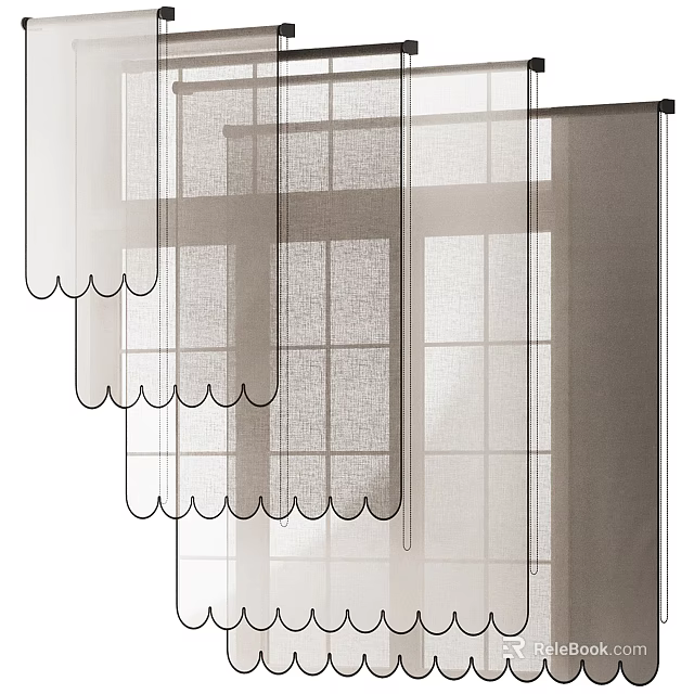 Modern Venetian Blinds With Light Filtering Design For Home Window Decor 3d model