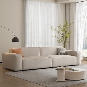 Modern Double Sofa Home Decoration 3d model