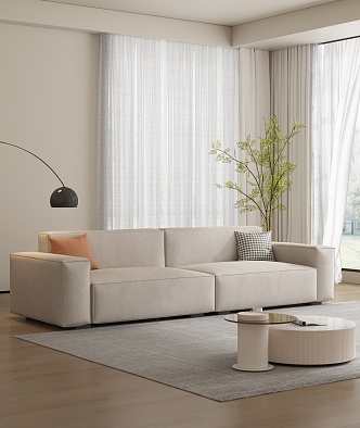 Modern Double Sofa Home Decoration 3d model