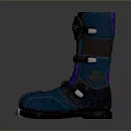 Blue Protective Work Boots With Purple Laces And Durable Soles For Daily Use