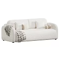Modern Sofa With Pillows Blanket Decorative Balls And Color Options 3d model