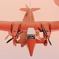 Red Model Airplane With Shark Mouth Design Propeller Wing And N733AL