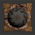 Classical Dome Architectural Component With Gray Tiles Yellow Stripes Red Arches Columns And Greek Patterns