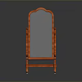 Ornate Orange Standing Mirror For Home Living With Decorative Frame And Wheels