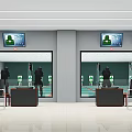 Indoor Shooting Training Facility With Glass Doors Monitors And Target Screens