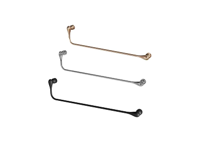 Stylish Bathroom Towel Bars In Brushed Gold Chrome And Matte Black Finishes 3d model