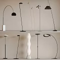 Modern Stylish Floor Lamps With Various Curved Designs And Unique Metal Bases