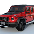 Red Sporty SUV Featuring Black Roof Modern Headlights And Stylish Wheels