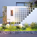 Contemporary Outdoor Feature Wall Design With Glass Blocks And Garden Greenery