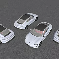 White Sports Car With Sleek Design Modern Exterior And Multiple Angles View