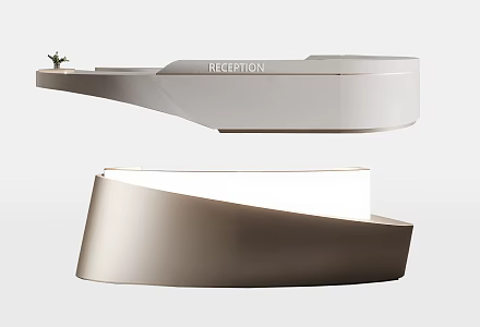 Modern Reception Desk Special-shaped Reception Desk Arc Company Service Desk Bar 3d model