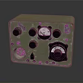 Vintage Weapon Control Panel In Military Green With Knobs Gauges And Worn Details 3d model